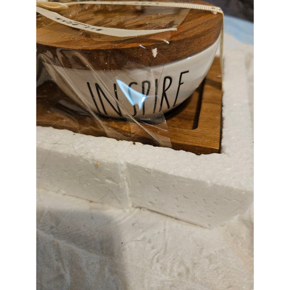 Rae Dunn Kitchen Pinch Bowls Set White Brown Tray NEW - Picture 5 of 12